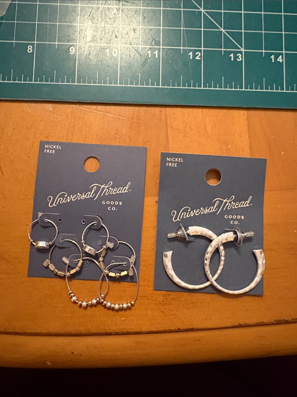 Universal Thread Silver Tone Mixed Hoop Earring Set